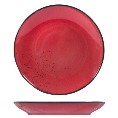 Stoneware Reactive Red Fruit Plate 20.5 cm