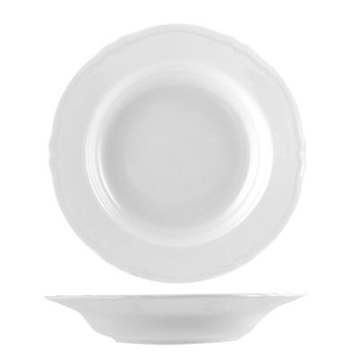 Plato hondo Alba de porcelana blanca 23,5 cm