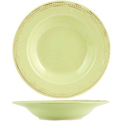 Alessia soup plate in green stoneware cm 23