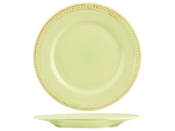 Assiette plate Alessia en grès vert cm 27 4