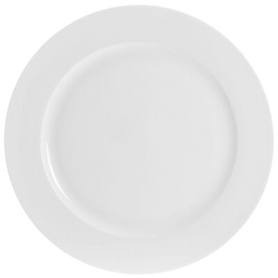 Assiette ronde avec aile en porcelaine tendre 30,5 cm