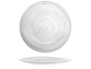 Assiette ronde albâtre en verre blanc 32,5 cm 4