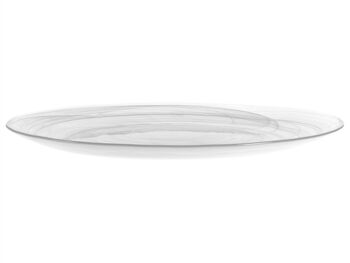 Assiette ronde albâtre en verre blanc 32,5 cm 6