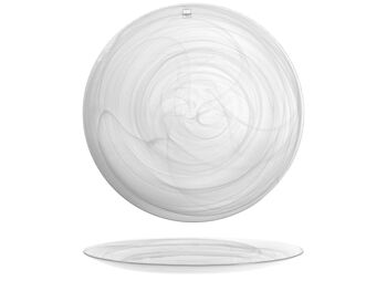 Assiette ronde albâtre en verre blanc 32,5 cm 1