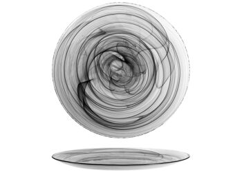 Assiette ronde albâtre en verre noir 32,5 cm 4