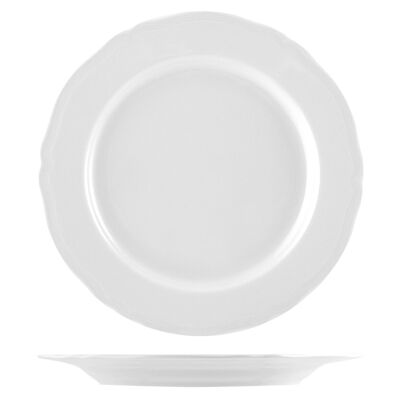 Assiette ronde Alba en porcelaine blanche 31 cm