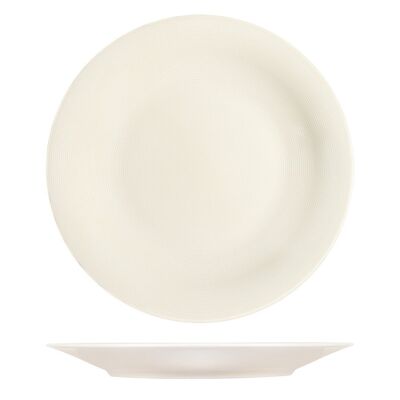 Charme round plate in ivory porcelain cm31.