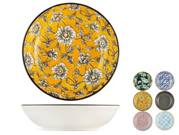 Assiette ronde colorée en porcelaine décorée cm 14x3,5h. 4