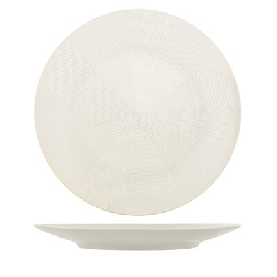 Piatto tondo Comb in stoneware bianco cm 31