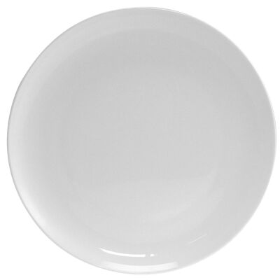 Round plate coupe in white bone china 32 cm