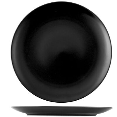 Denver round plate in black stoneware 32 cm