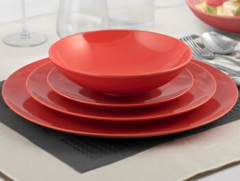 Assiette ronde Denver en grès rouge 32 cm 4