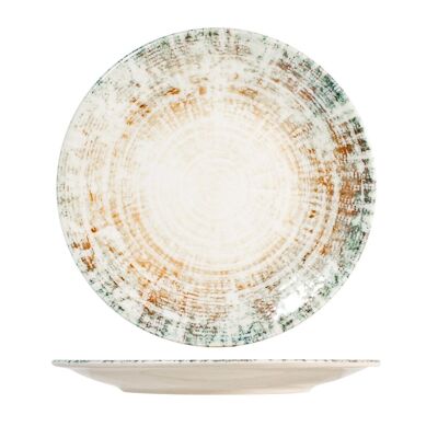 Eris round plate in beige porcelain 30 cm.