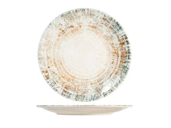 Assiette ronde Eris en porcelaine beige 30 cm. 1