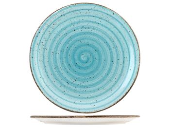 Assiette ronde Giotto en céramique bleue 31 cm 3