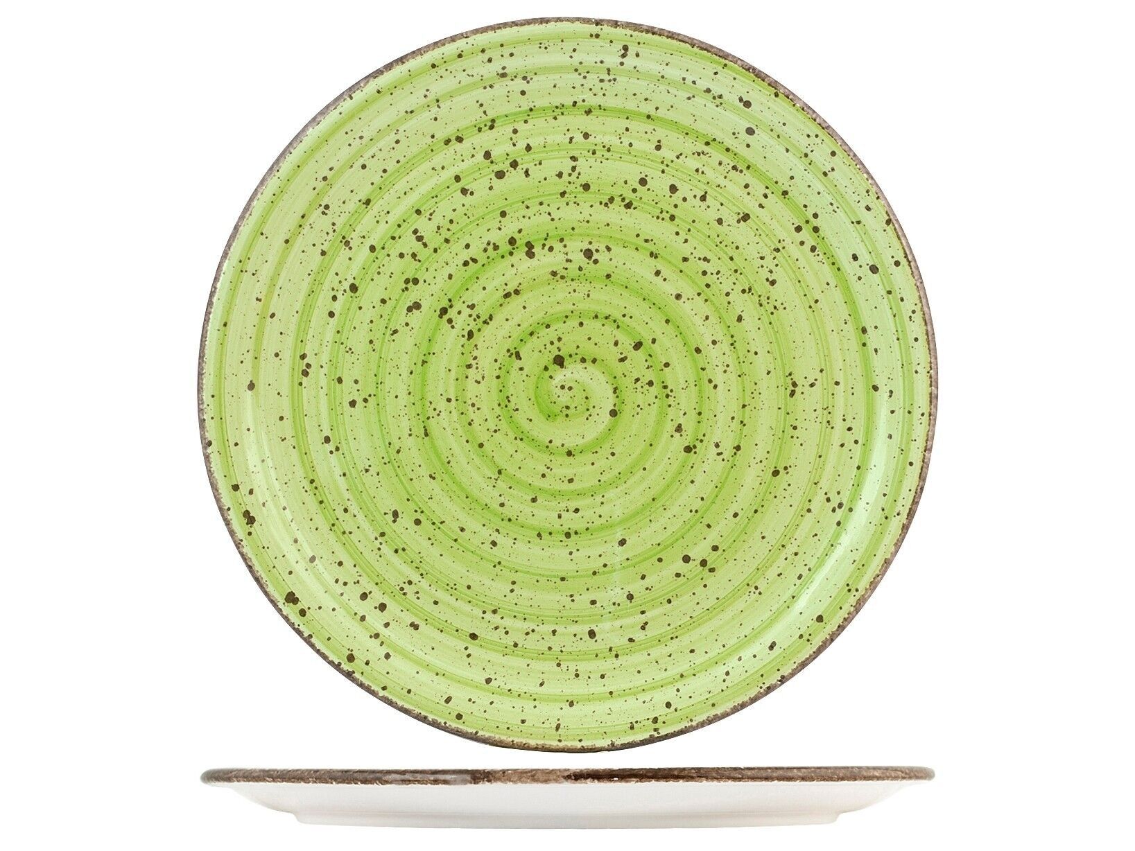 Giotto round plate in green ceramic 31 cm