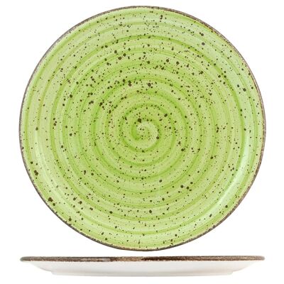 Giotto round plate in green ceramic 31 cm