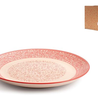 Madame round plate in decorated stoneware 30 cm