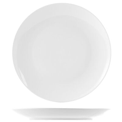 Plato redondo Suecia de porcelana blanca 30 cm