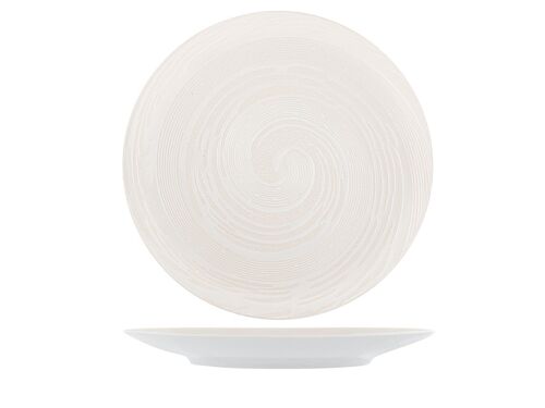 Piatto tondo Vortex in stoneware bianco cm 31