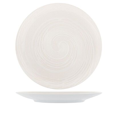 Vortex round plate in white stoneware 31 cm