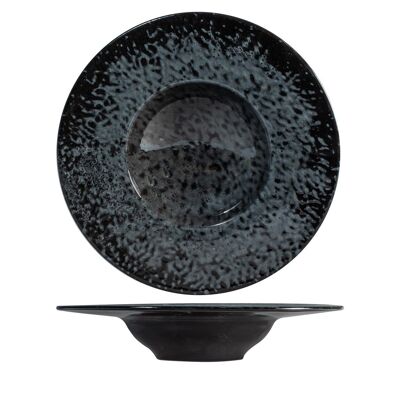 Plato de pasta Uranus de porcelana color negro 25 cm.