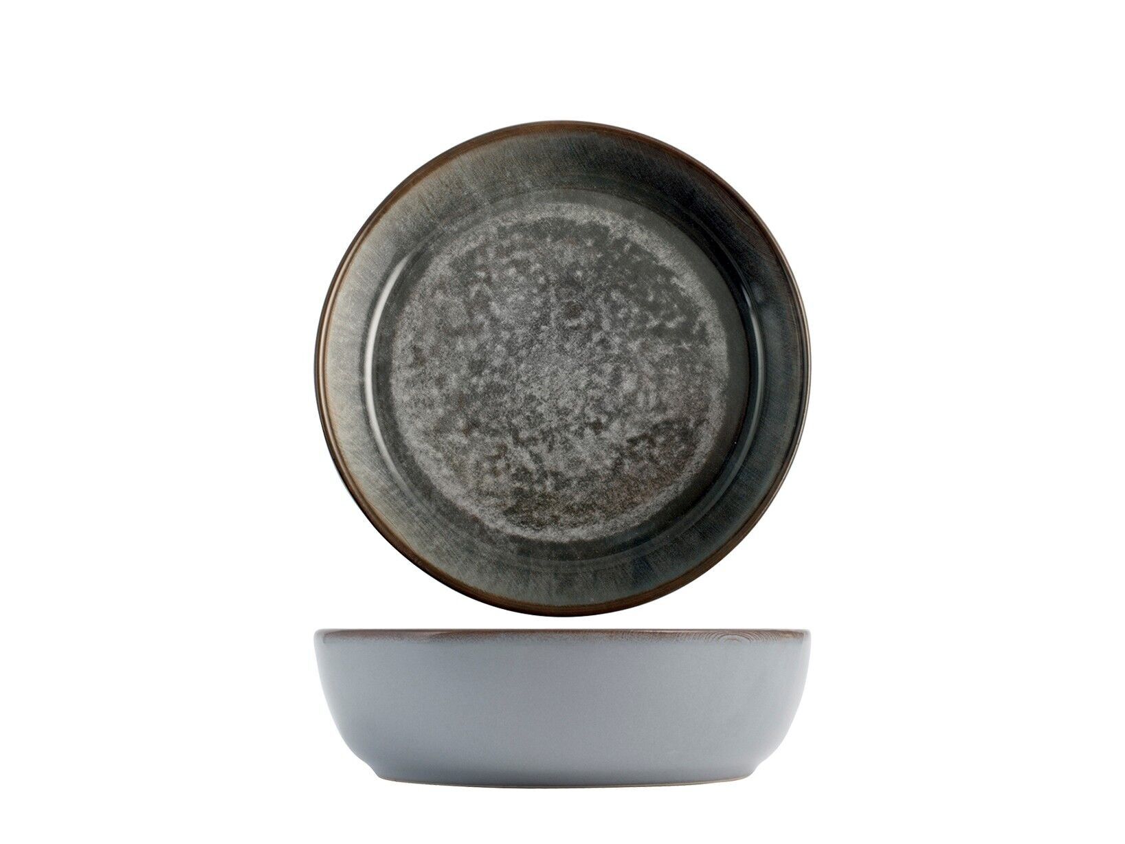 Samtteller aus Steingut Tiefe 20 cm