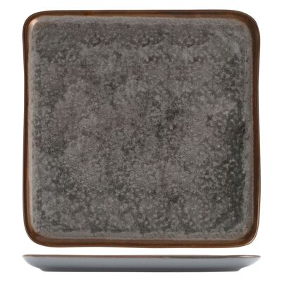 Velvet plate in square stoneware cm 26