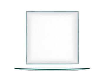 Assiette en verre carrée transparente 25 cm 3