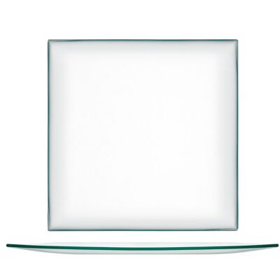 Transparent square glass plate 25 cm