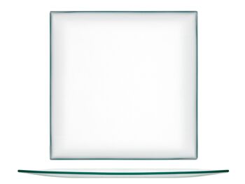 Assiette en verre carrée transparente 30 cm 2