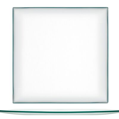 Assiette en verre carrée transparente 30 cm