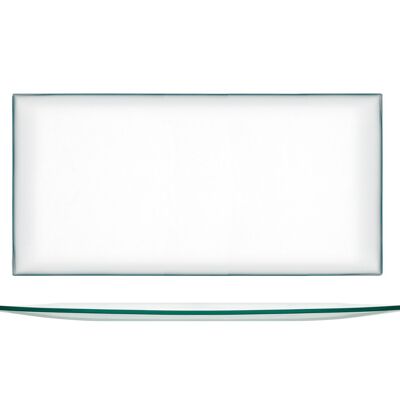 Assiette en verre rectangulaire transparente 33x16 cm