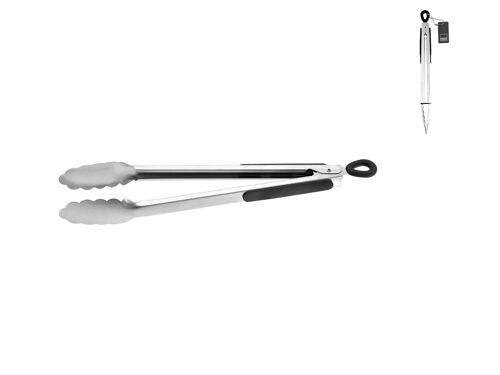 Pinza servire Inox Top in acciaio inox con manico nero cm 30
