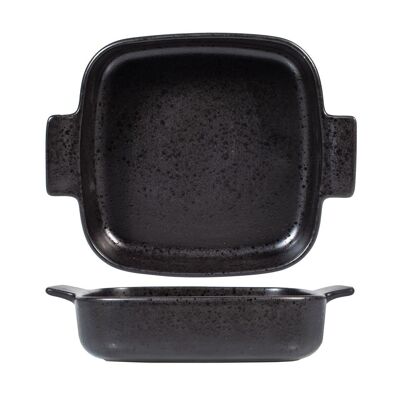 Square dish in black soneware cm 22x22x5,5h