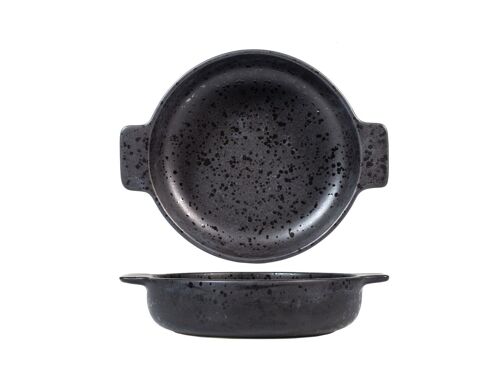 Pirofila in stoneware nero tonda cm 18x4,5h