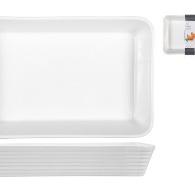 Fuente de horno rectangular de porcelana blanca cm 35x24x6 h