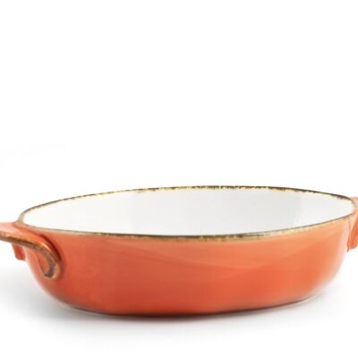Tuscan oven dish in oval-shaped porcelain, assorted colors 27 cm