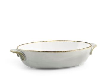 Plat à four toscan en porcelaine de forme ovale, couleurs assorties 27 cm 2