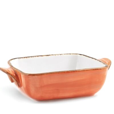 Tuscan pan in square shape porcelain, assorted colors 21 cm.