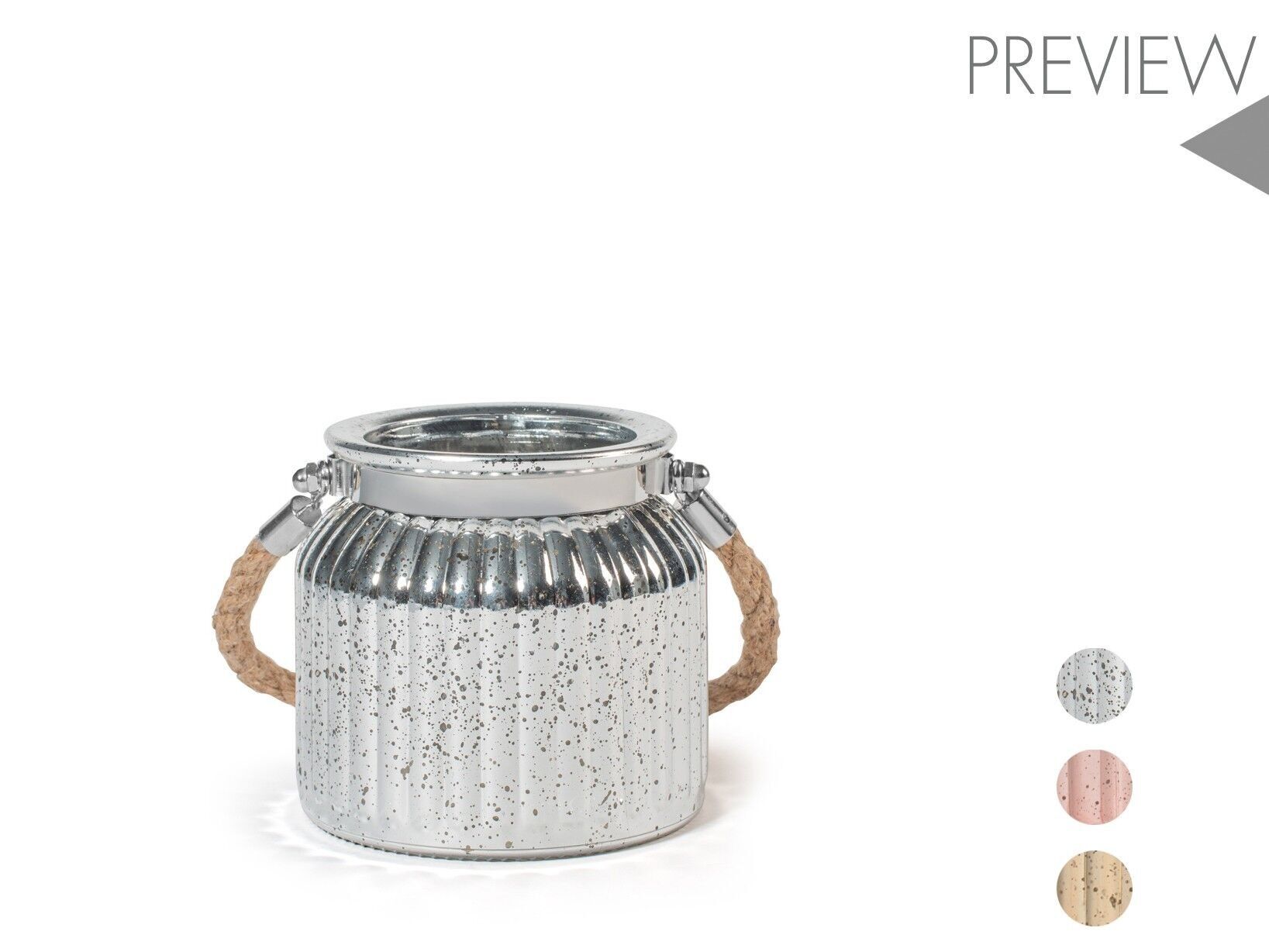 Kerzenhalter aus Glas Seilgriff verschiedene Farben 11x11h cm.