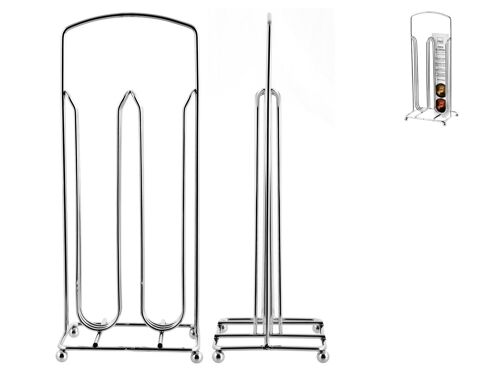 Porta capsule da caffè in filo cromato 20 posti cm 11x9x26,5 h