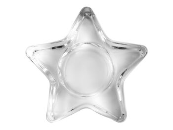 Photophore verre étoile 5 pointes 10 cm 10