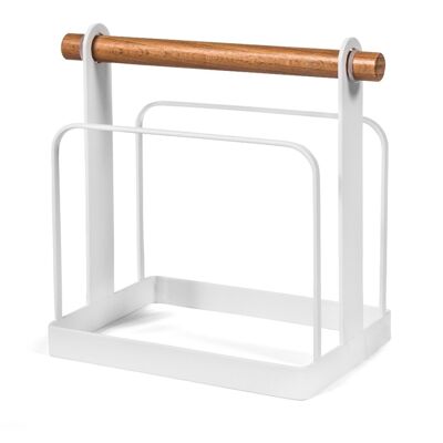 Napkin holder in white metal 11x17x16 cm