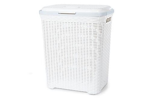 Portabiancheria Polyrattan 55 lt Bianco