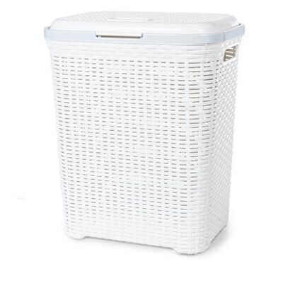 Polyrattan laundry basket 55 lt White
