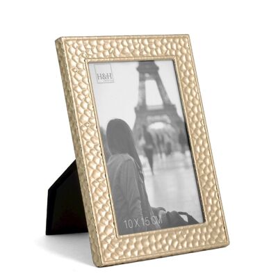 Hammered aluminum photo frame 10x15cm