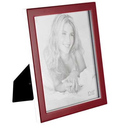 Red plastic photo frame 20x25 cm