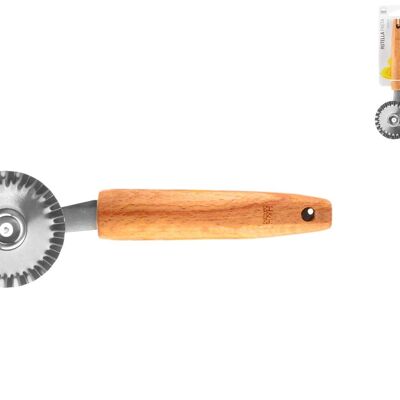 Stainless steel pasta wheel with wooden handle 6.5 cm