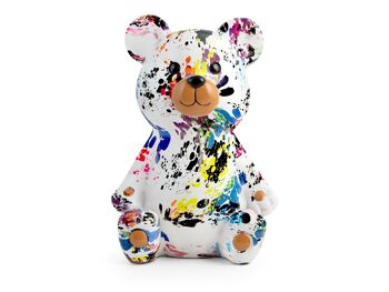 Tirelire en forme d'ours en peluche en polyrésine décorée cm 18x14xh27 2
